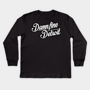 Damn Fine Detroit Kids Long Sleeve T-Shirt